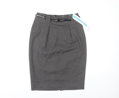 Marks and Spencer Women's Grey Pencil Skirt Size 8 Petite