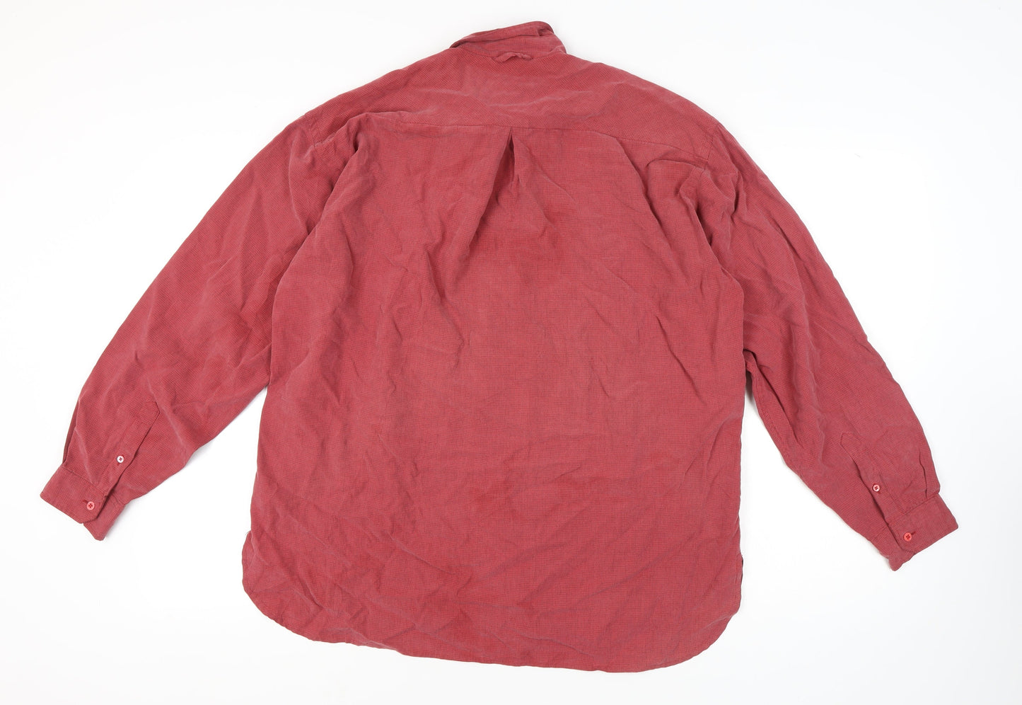 Ted Baker Men's Red Button-Up Shirt, L, Long Sleeve, Cotton