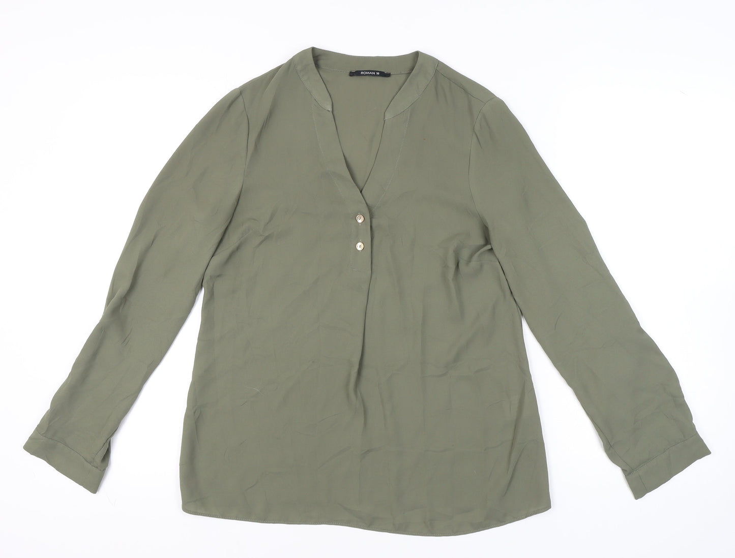 Womens UK Size 10 Roman Green  Blouse