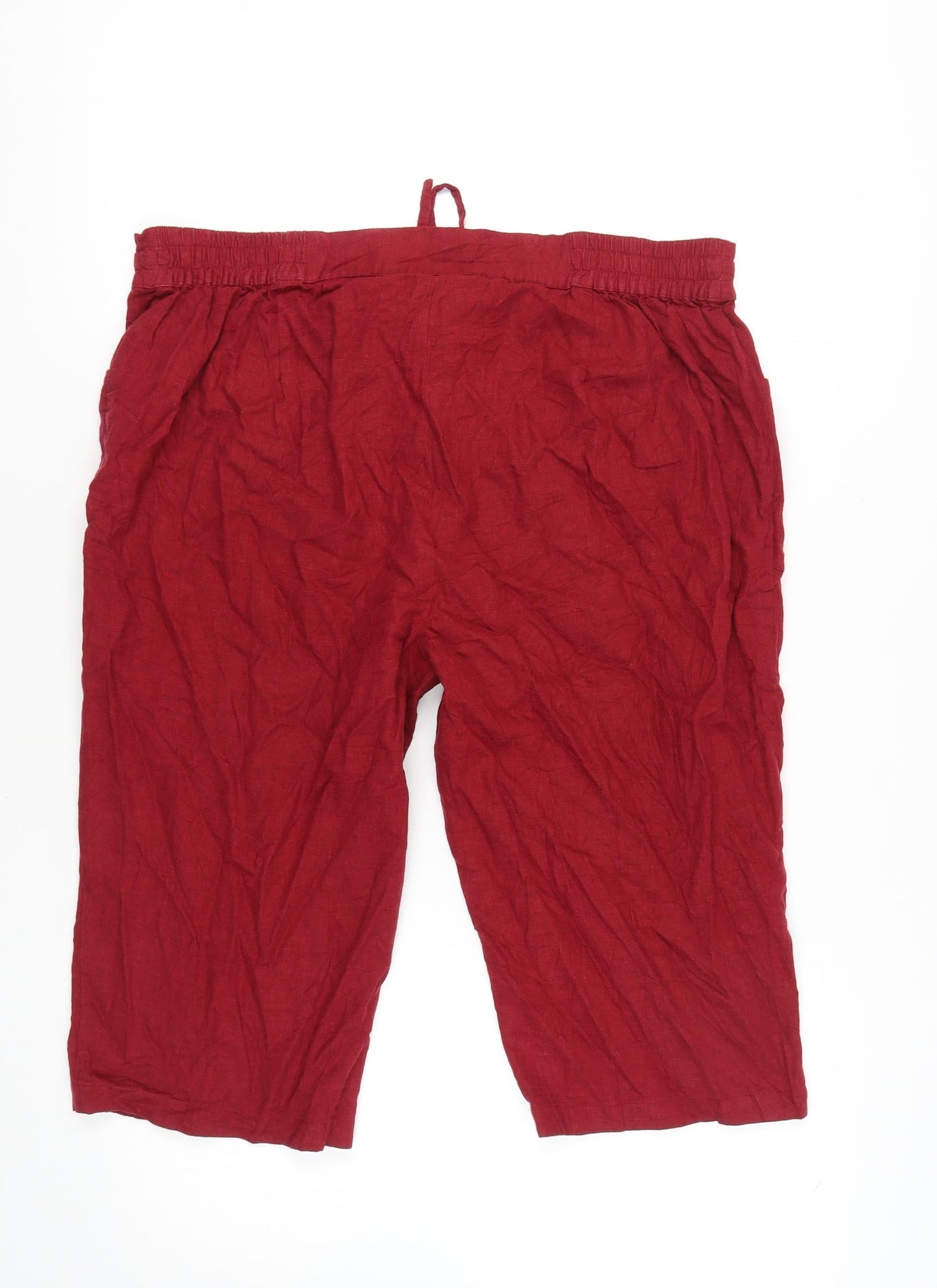 Ann Harvey Women's Red Cropped Plus Size Trousers