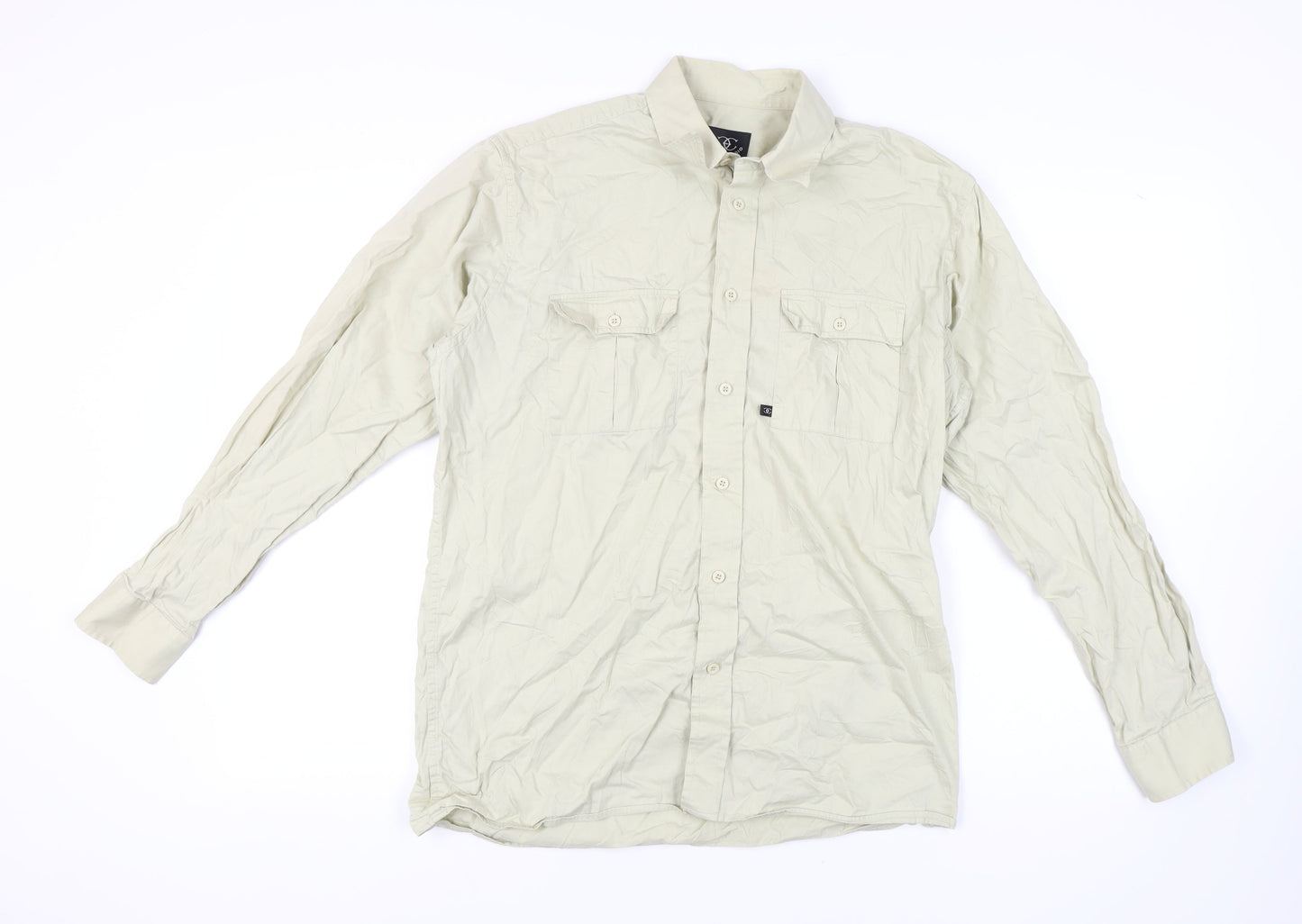 Ciro Citterio Beige Button-Up Shirt, Men, Medium, Cotton