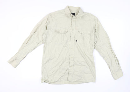 Ciro Citterio Beige Button-Up Shirt, Men, Medium, Cotton