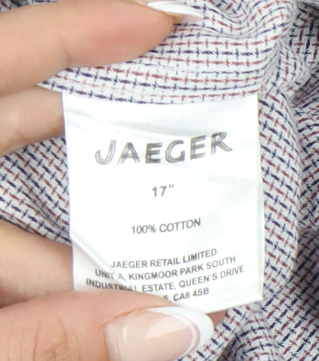 Jaeger Men's Multicoloured 17 Regular Fit Cotton Shirt