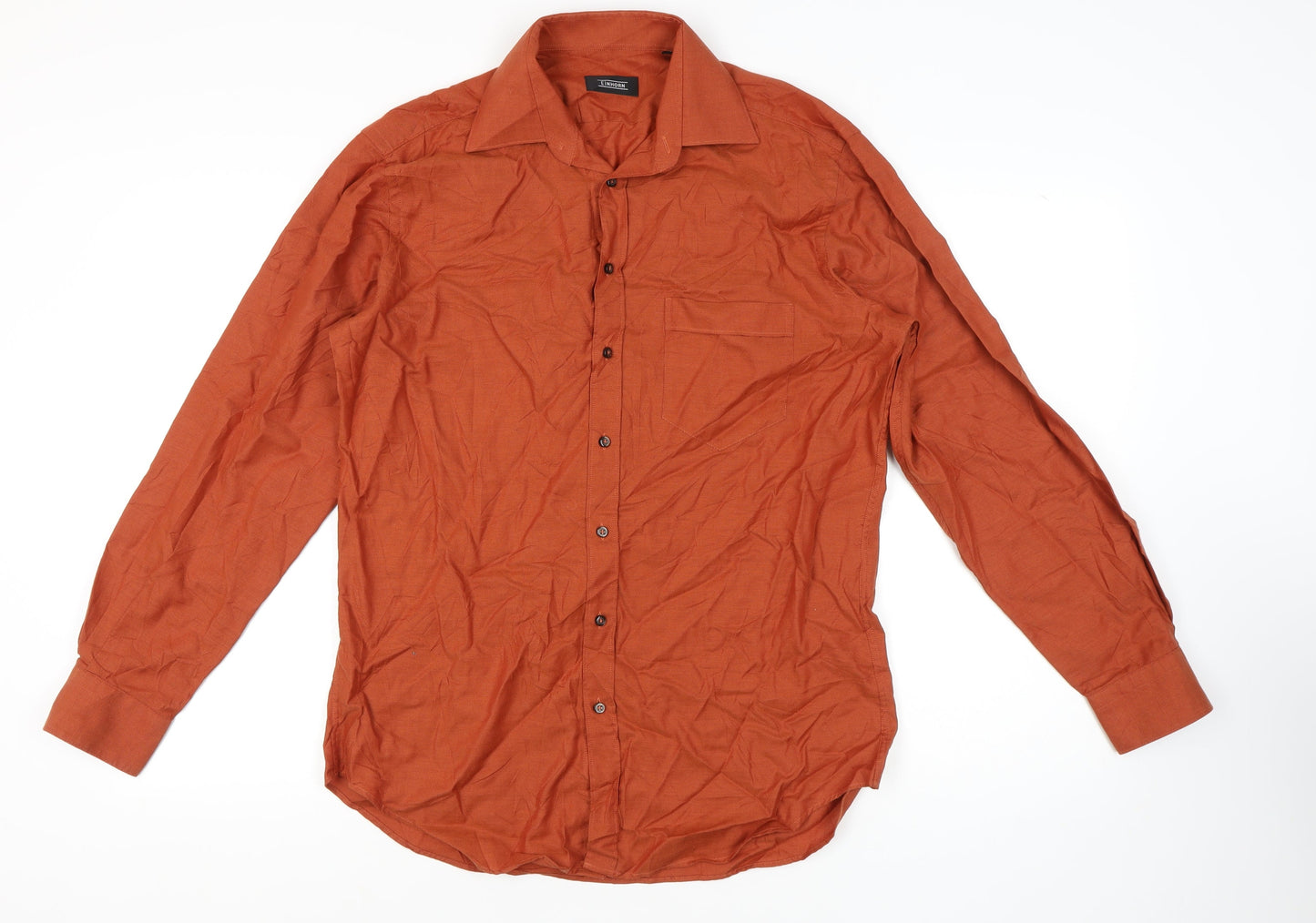 Einhorn Men's Orange Long Sleeve Button-Up Shirt