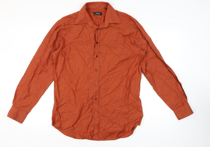 Einhorn Men's Orange Long Sleeve Button-Up Shirt