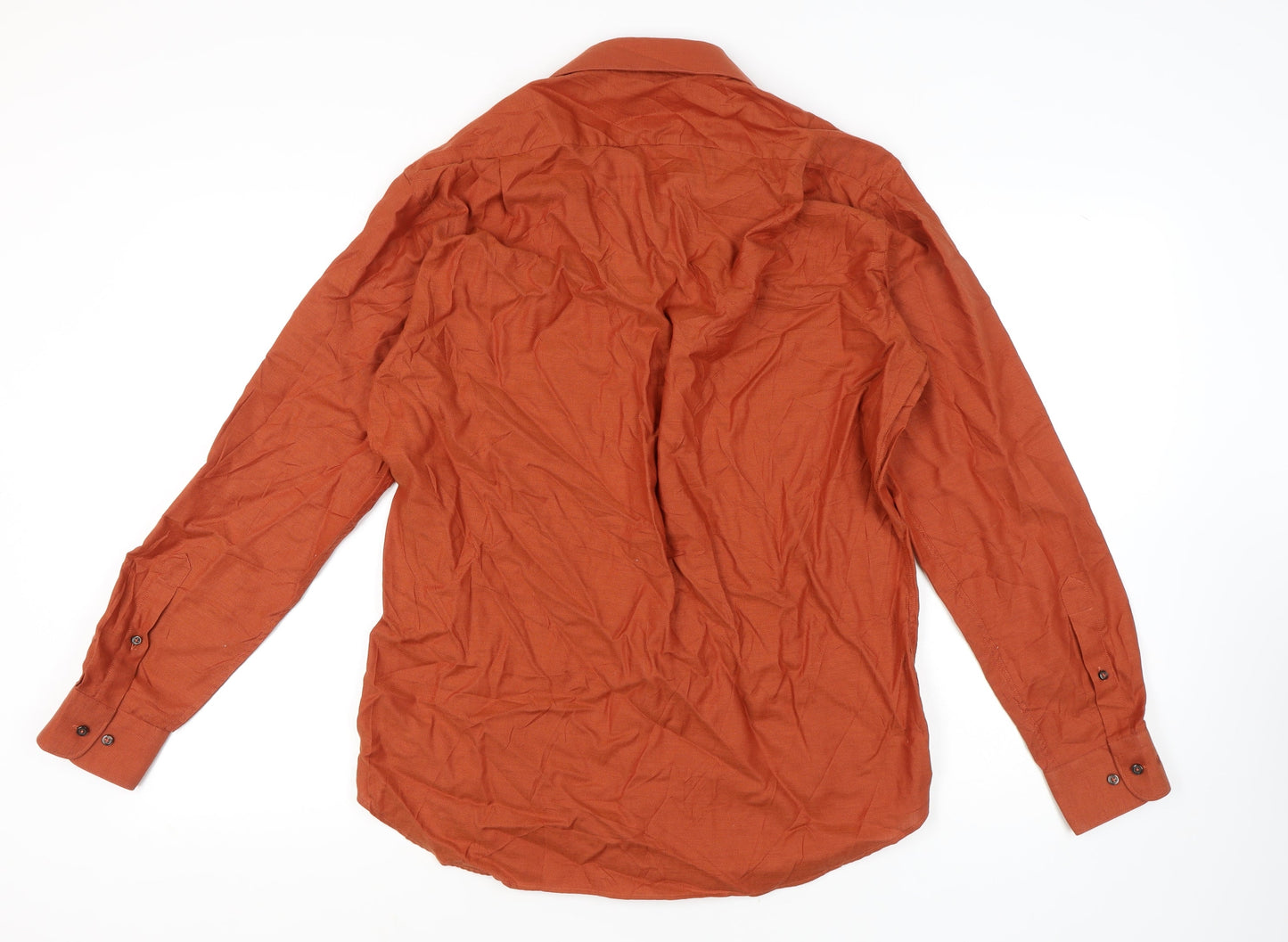 Einhorn Men's Orange Long Sleeve Button-Up Shirt