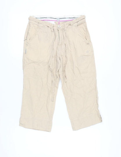 Womens UK Size 8 Craghoppers Regular Fit Capri Beige Trousers