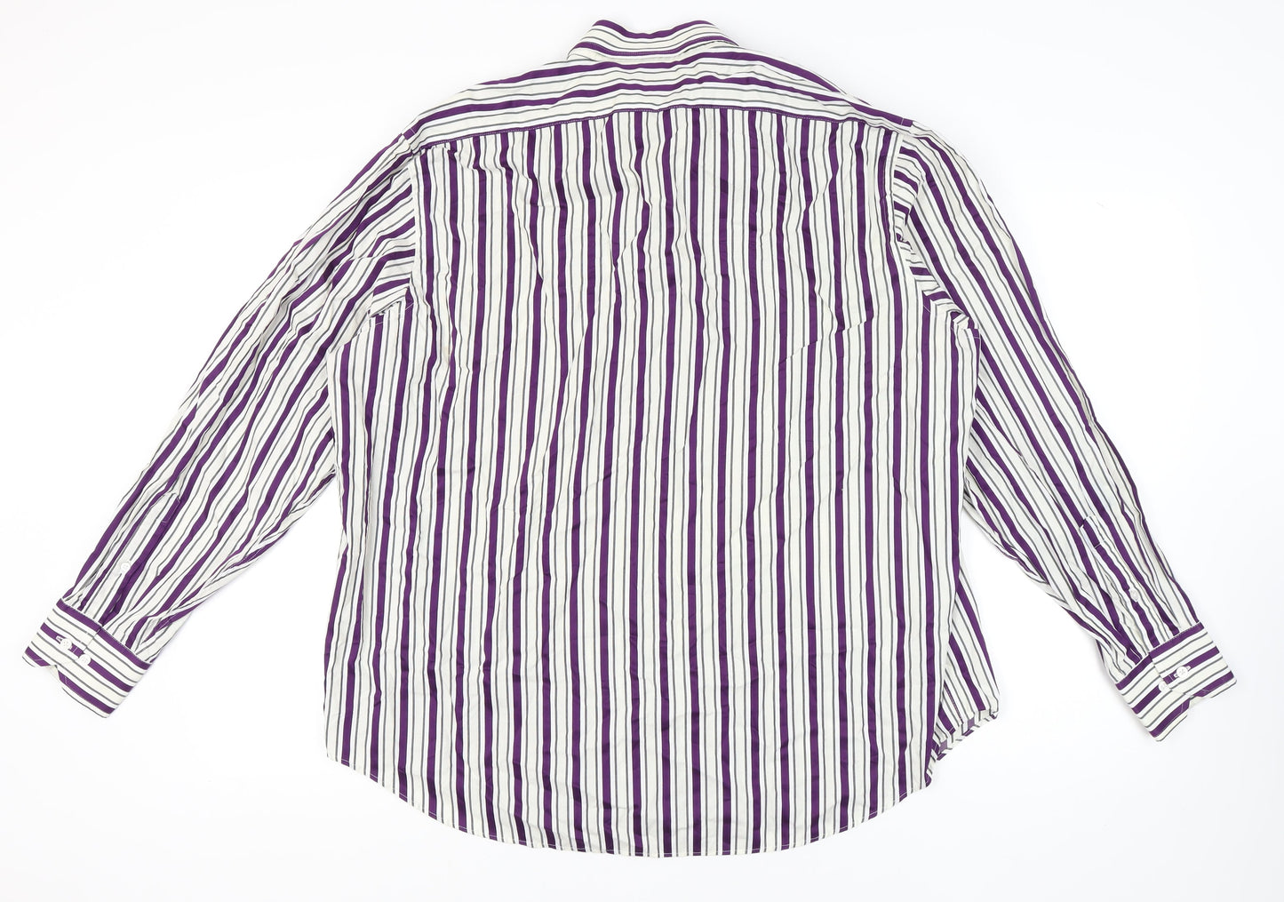 Marks and Spencer Men's Multicoloured Striped Shirt XL