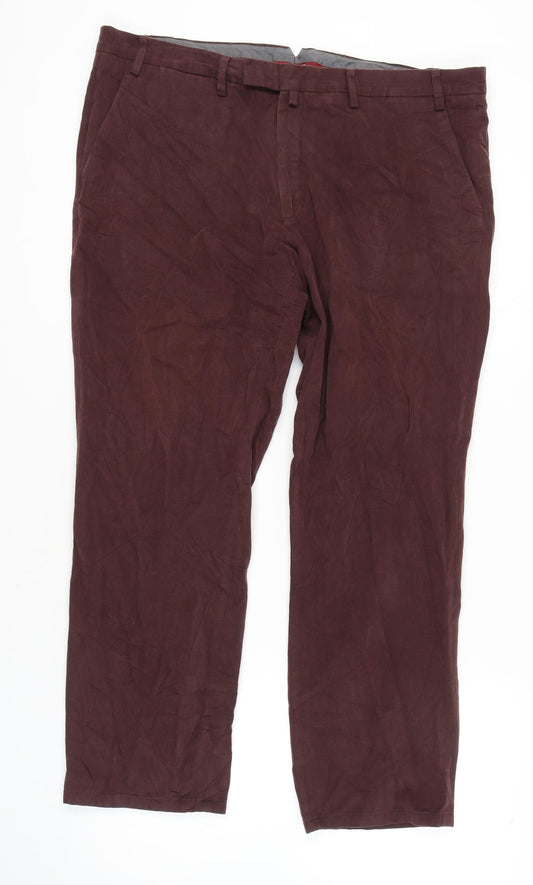 Emidio Tucci Men's Brown Trousers Size 54 Cotton
