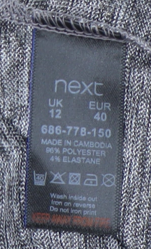 Womens UK Size 12 NEXT Grey Basic Blouse