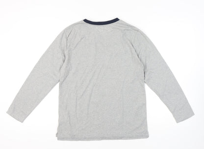 The White Company Men's Grey Long Sleeve Pyjama Top S