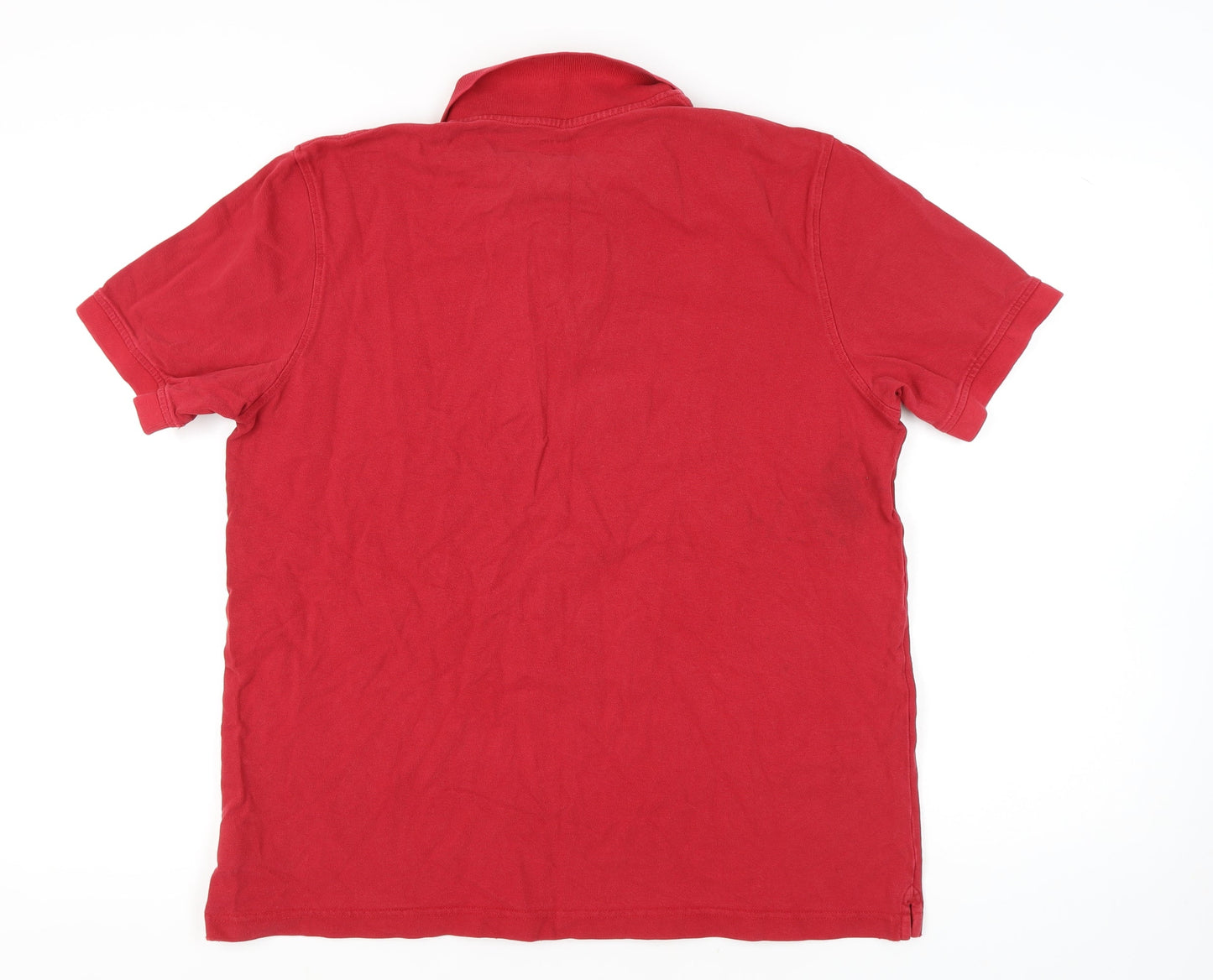 Lands' End Men's Red Polo Shirt - Size L, Short Sleeve