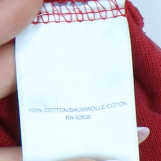 Lands' End Men's Red Polo Shirt - Size L, Short Sleeve