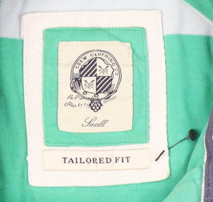 Crew Clothing Men's Green Striped Polo Shirt S