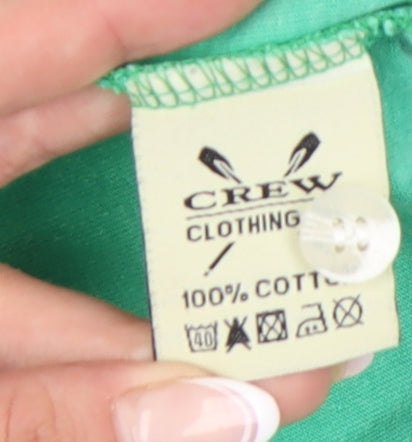 Crew Clothing Men's Green Striped Polo Shirt S