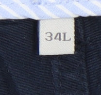 Howick Men's Blue Chino Trousers 34L Regular Fit