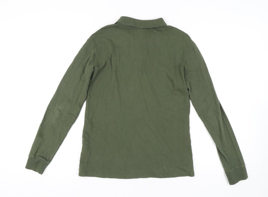 Father Sons Green Men's M Long Sleeve Polo