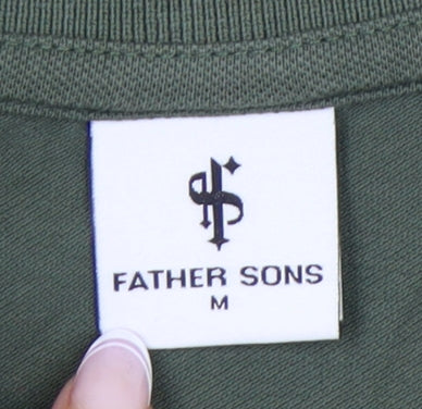 Father Sons Green Men's M Long Sleeve Polo