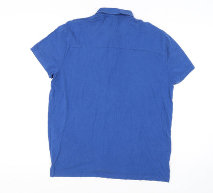 BAM Men's Blue Short Sleeve Polo Shirt XL