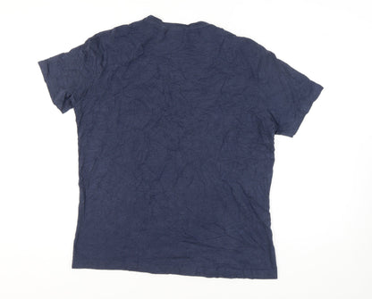 MNG Man Blue Slim Fit V-Neck T-Shirt - Size L
