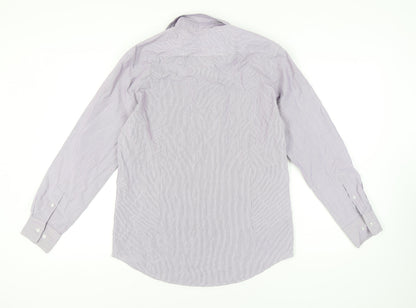 Debenhams Men's Grey Striped Classic Fit Shirt 15.5