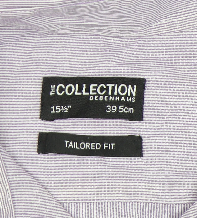 Debenhams Men's Grey Striped Classic Fit Shirt 15.5