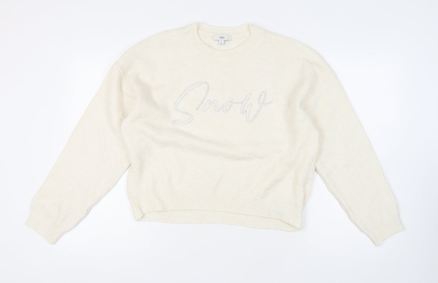 Womens UK Size M Marks and Spencer Ivory Pullover Jumper