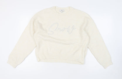 Womens UK Size M Marks and Spencer Ivory Pullover Jumper
