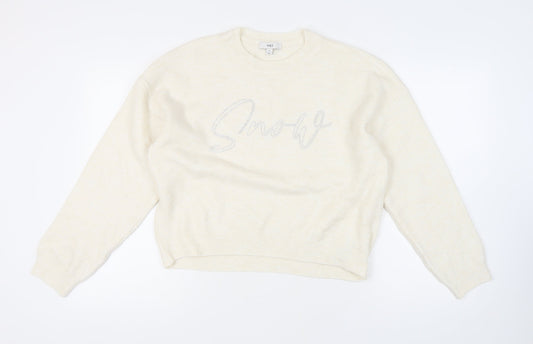 Womens UK Size M Marks and Spencer Ivory Pullover Jumper