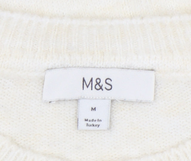 Womens UK Size M Marks and Spencer Ivory Pullover Jumper