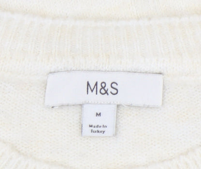 Womens UK Size M Marks and Spencer Ivory Pullover Jumper