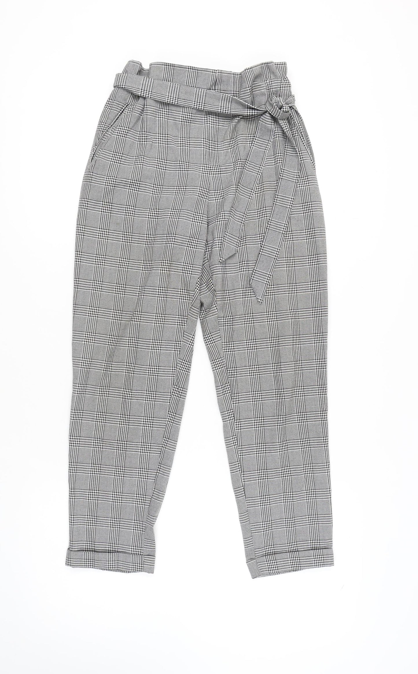 Womens UK Size M Zara Relaxed Fit Paperbag Multicoloured Trousers
