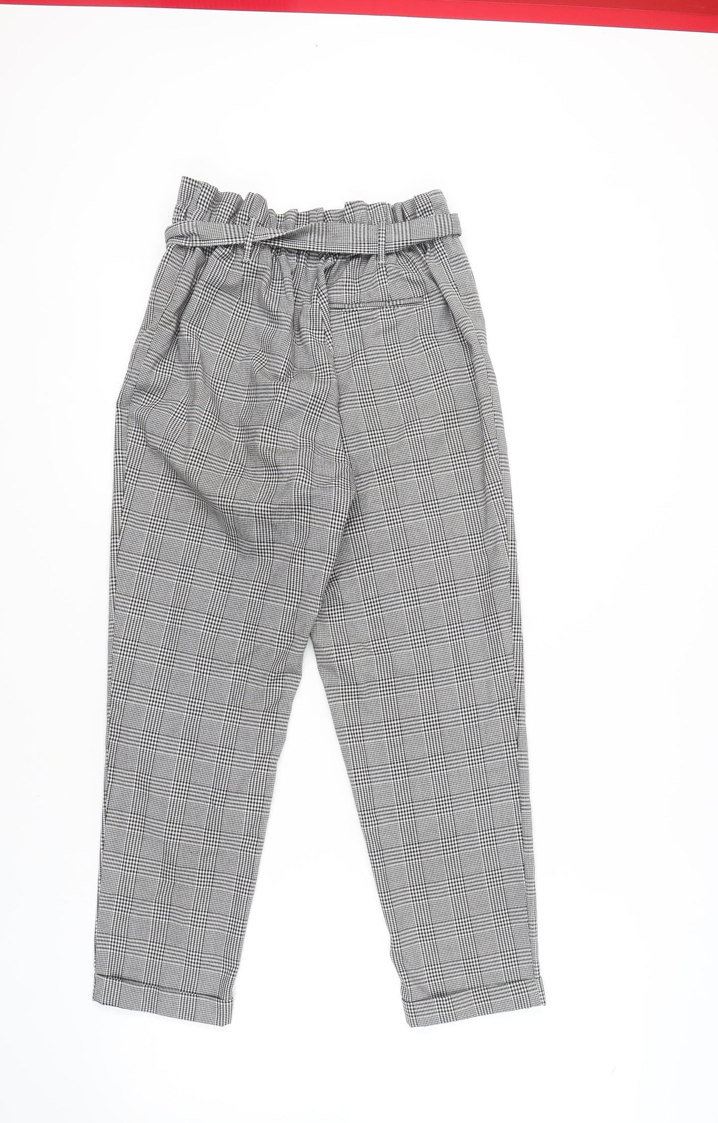 Womens UK Size M Zara Relaxed Fit Paperbag Multicoloured Trousers