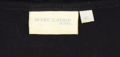 Marc Lauge Women's Black Beaded 3/4 Sleeve Top XL