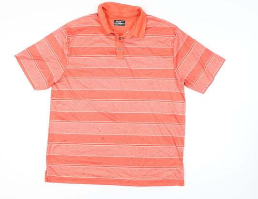 Ben Hogan Men’s XL Orange Striped Polo Shirt