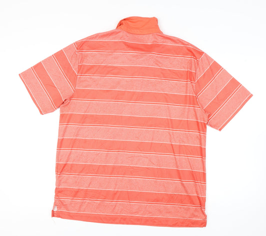 Ben Hogan Men’s XL Orange Striped Polo Shirt