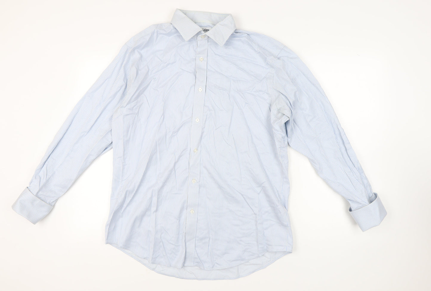 T.M. Lewin Men's Blue Striped Slim Fit Dress Shirt