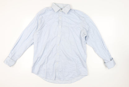 T.M. Lewin Men's Blue Striped Slim Fit Dress Shirt