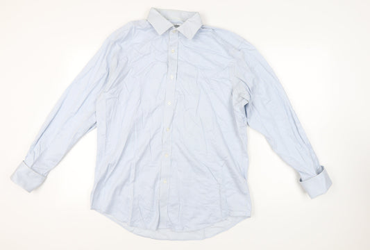 T.M. Lewin Men's Blue Striped Slim Fit Dress Shirt