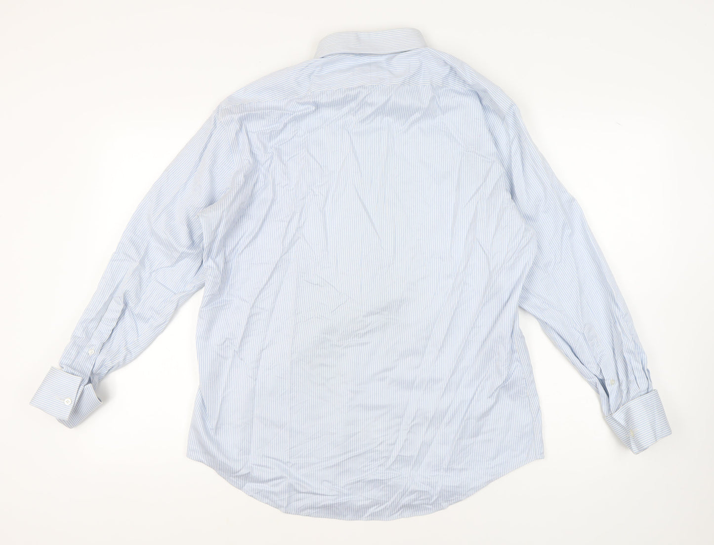 T.M. Lewin Men's Blue Striped Slim Fit Dress Shirt