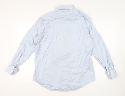 T.M. Lewin Men's Blue Striped Slim Fit Dress Shirt