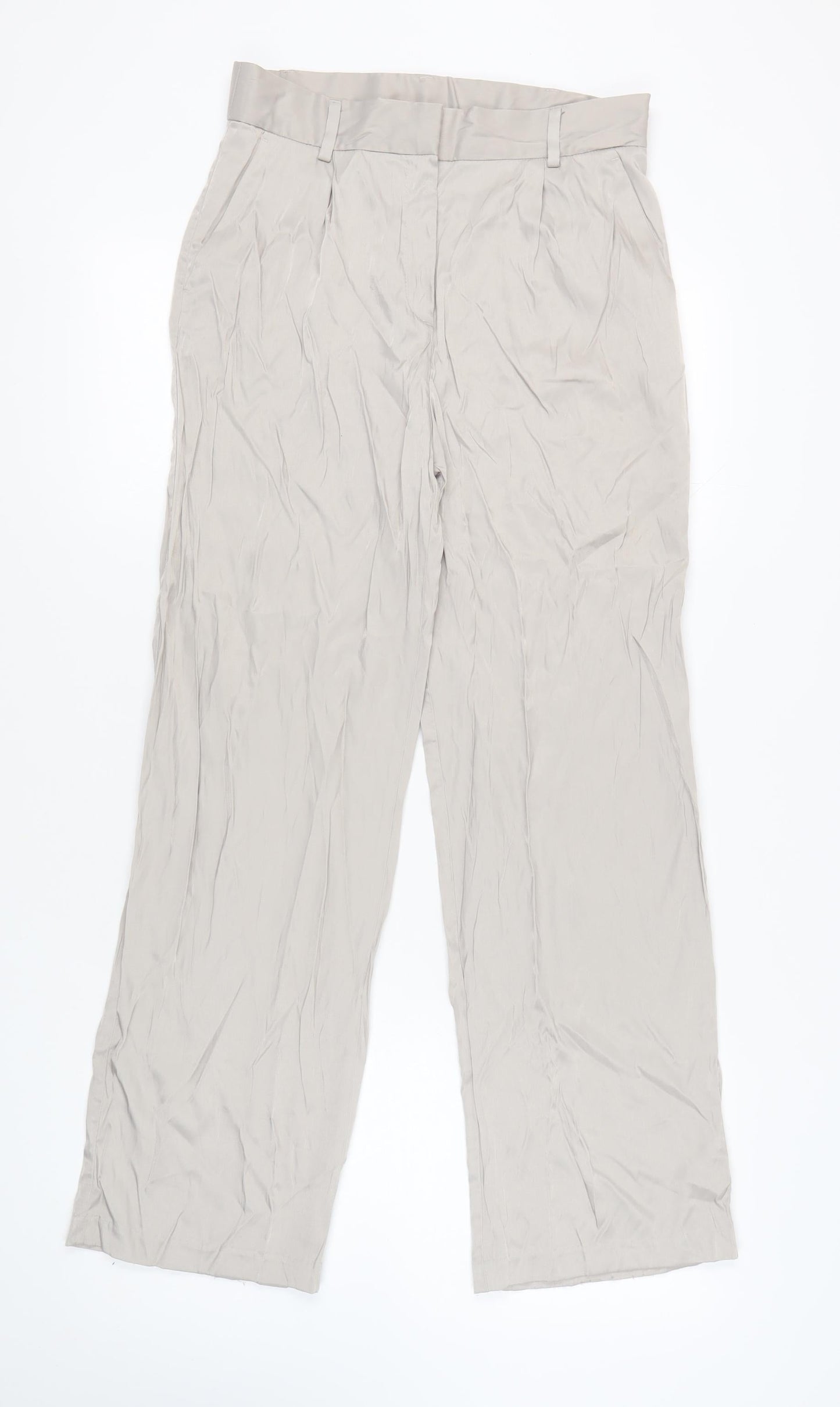 Womens UK Size 12 H&M Regular Fit Workwear Beige Trousers
