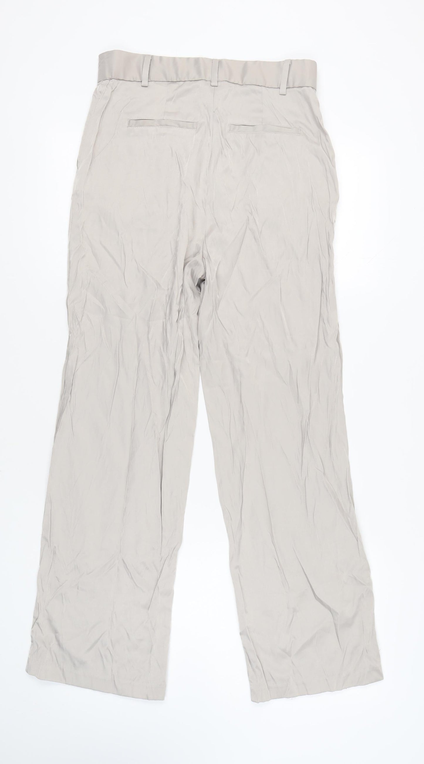 Womens UK Size 12 H&M Regular Fit Workwear Beige Trousers