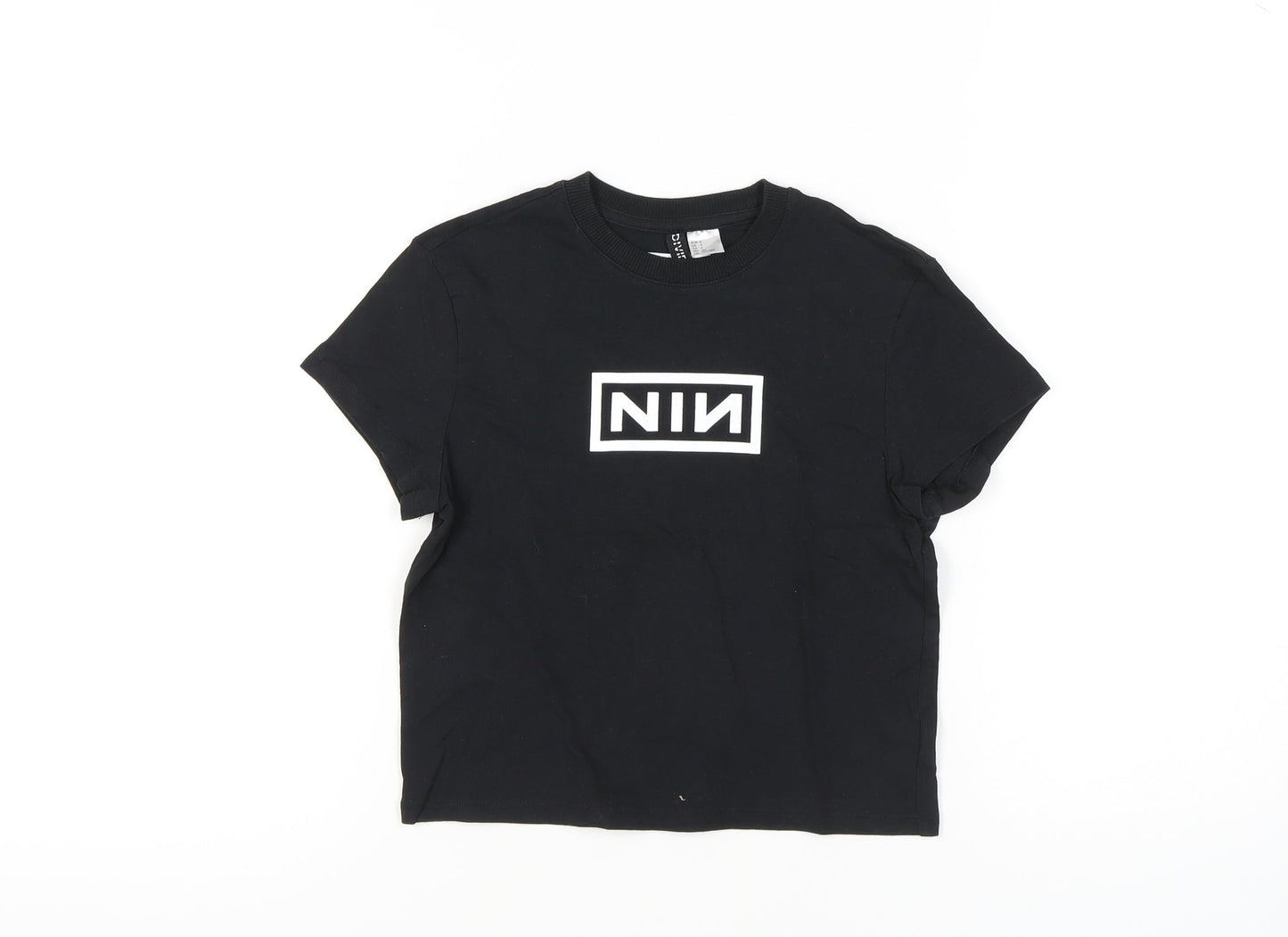 Womens UK Size S H&M Black Basic T-Shirt