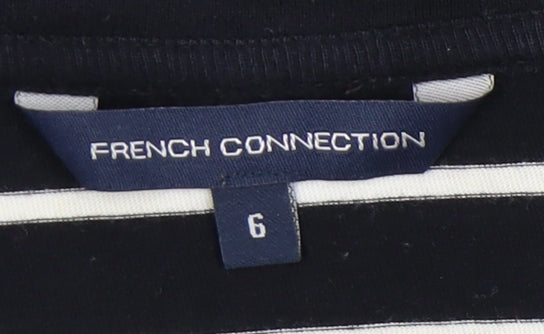 French Connection Women's Black Striped Sheath Dress 6