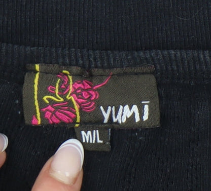 Womens UK Size M Yumi Black Cardigan Jumper