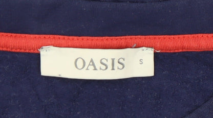 Womens UK Size S Oasis Blue Basic T-Shirt