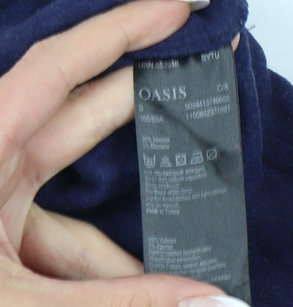 Womens UK Size S Oasis Blue Basic T-Shirt