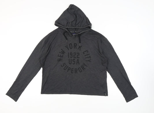 Superdry Unisex Black Pullover Hoodie, Size M