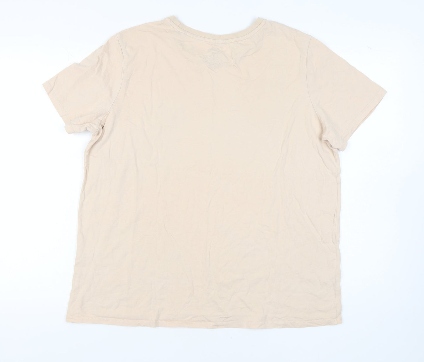 Unisex Adults UK Size XL Disney Beige Basic T-Shirt